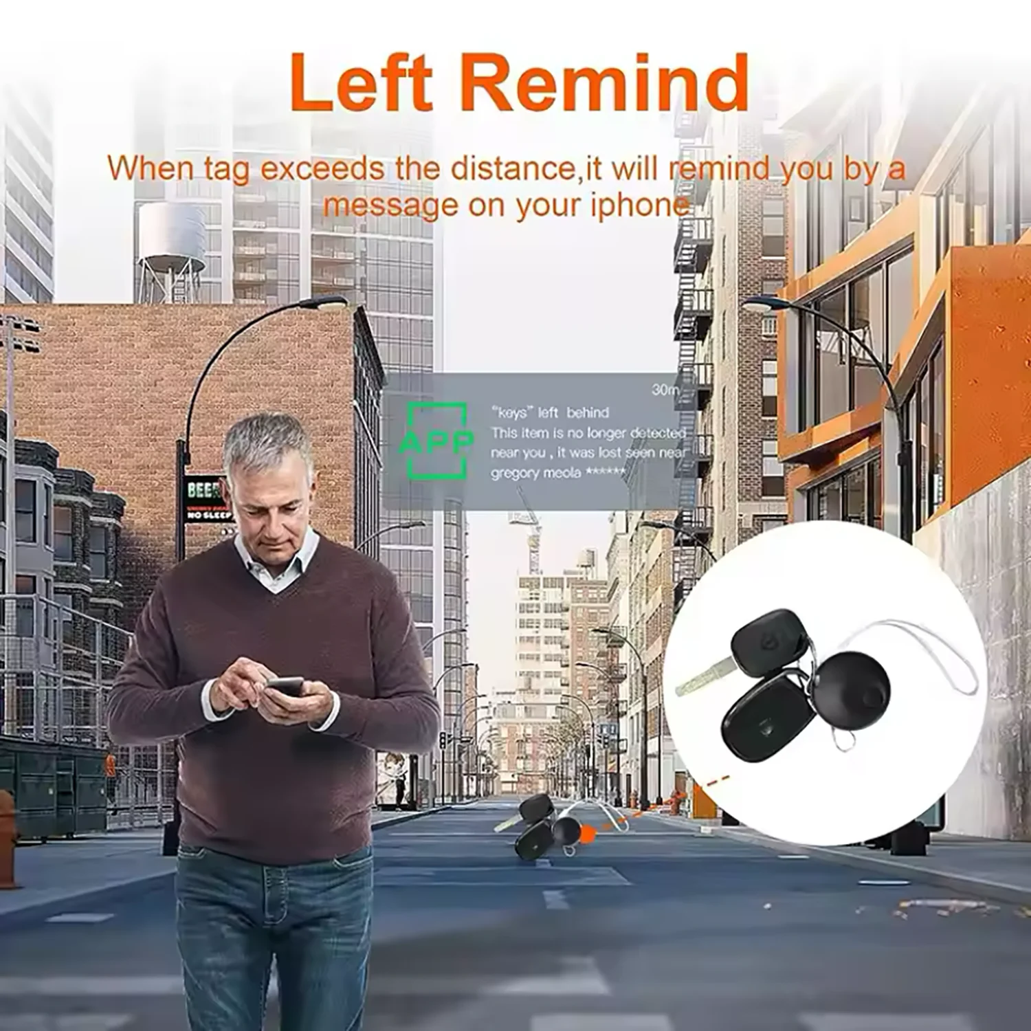 Mini Air Tag compatibile con Apple Trova la mia APP Smart GPS Tracker con portachiavi per animali domestici Chiave per auto Bambini Anziani Anti-smarrimento