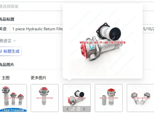 1 piece Hydraulic Return Filter *** - 25/40/63/100/160/250/400/630/800 * 5/10/20 Material: Aluminum Body, Cast Iron, Metal