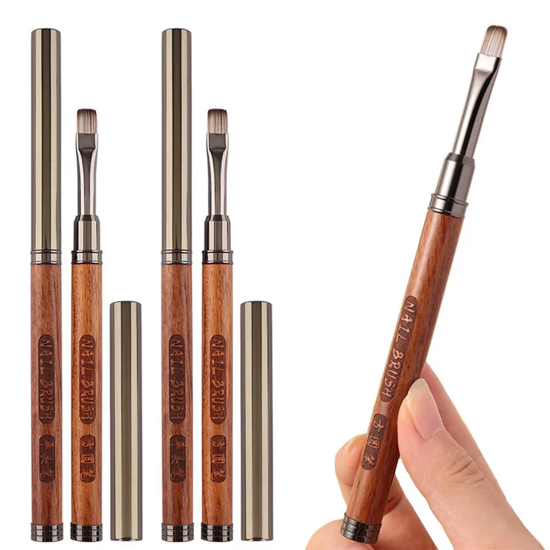 12Style Sandalwood Handle Nail Drawing Brushes For Manicure Lines Painting Gradient UV GEL Extension Builder Drawing Pen