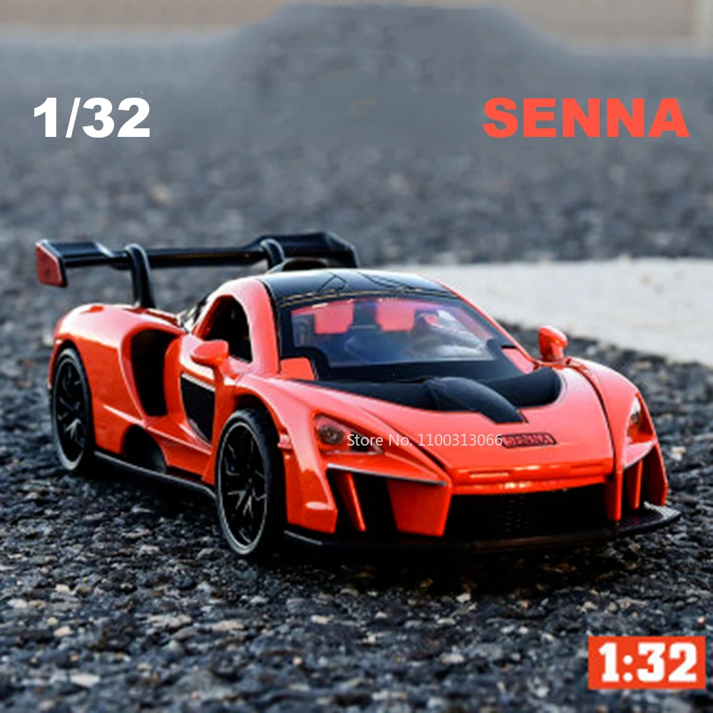 1/32 Senna modelli di auto in lega diecast veicoli giocattolo in metallo modello simulazione collezione di suoni e luci per regali di compleanno per bambini