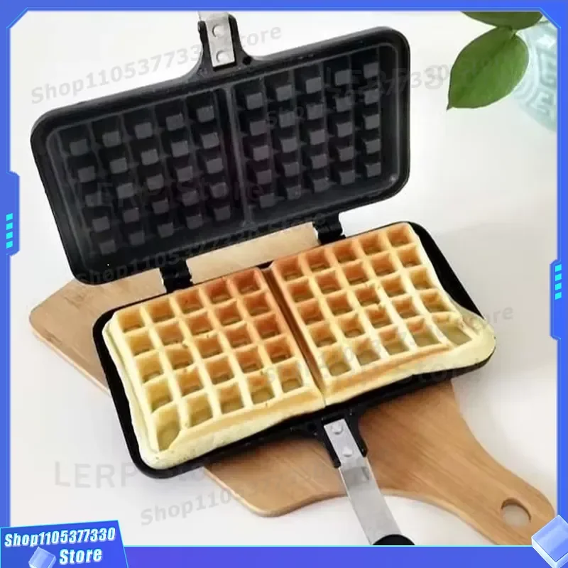 Rectangular Metal Waffle Maker Mold for Gas Stove Biscuit Press DIY Home Baking Kitchen Tool Non Stick Pastry Mould Gas Stove