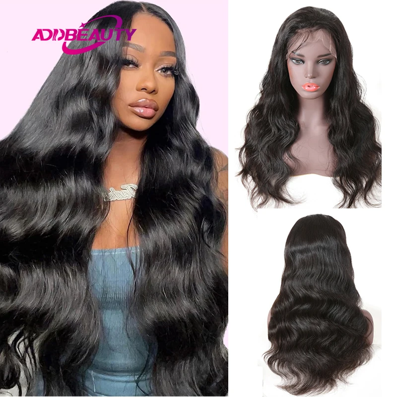 360 Body Wave Lace Front Wigs Human Hair Pre Plucked Straight HD 360 Frontal Wigs Human Hair Lace Front Wigs Natural Color 180%