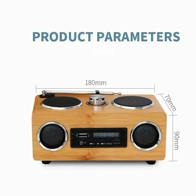 مكرر أب ريترو متعدد الوظائف ، مكبرات صوت بلوتوث ، لاسلكي ، محمول ، خيزران ، راديو FM خشبي ، صندوق ازدهار ، TF ، بطاقة USB ، مشغل موسيقى Mp3