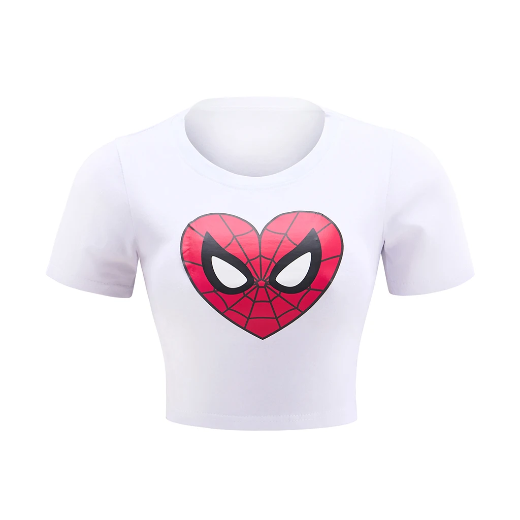 Mary Cosplay Jane Watson Cosplay Costume Sexy White Cropped Top Halloween Party Superhero Fashion T-shirt Costumes For Women