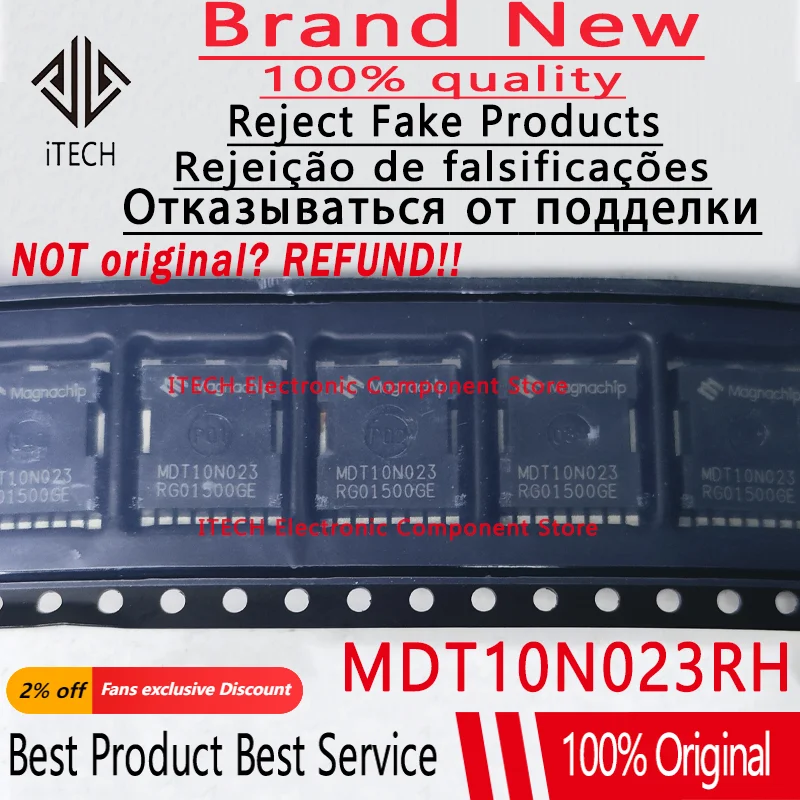 

10 шт./лот, оригинальный MDT10N023RH MDT10N023 TOLL 300A 100 В, одиночный N-канальный Тренч MOSFET, 100% новый и подлинный, высокое качество