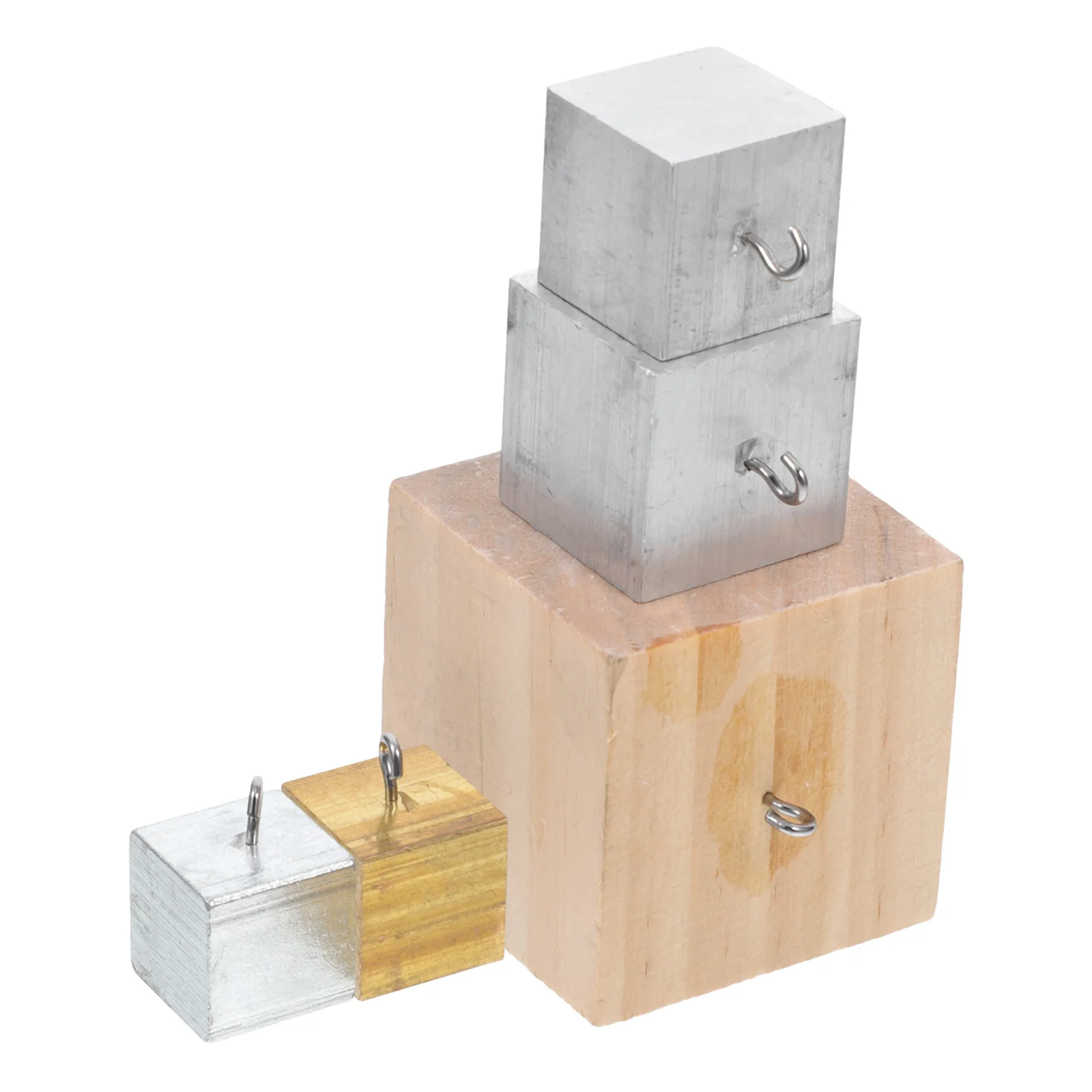 

5pcs Cube Density Square Cubes for Science Experiment Tools Metal Cube Aluminum Square Cubes Aluminum Wood Metal