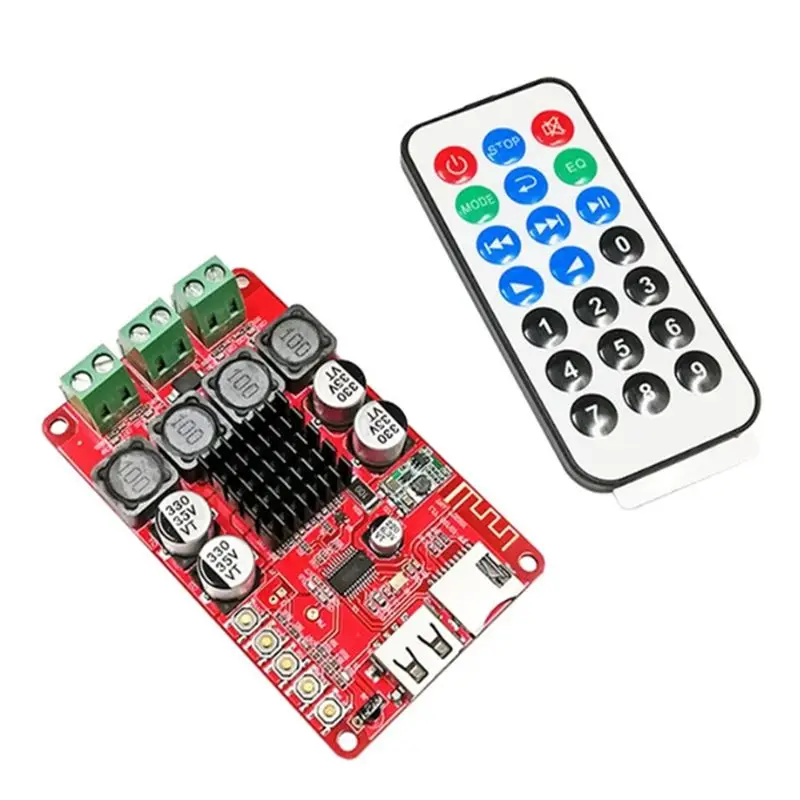 ABZZ-TPA3116 Digital Audio Amplifier Board 2X50w Power Amplifier Bluetooth TF Card U-Disk Player For Receiver FM Radio