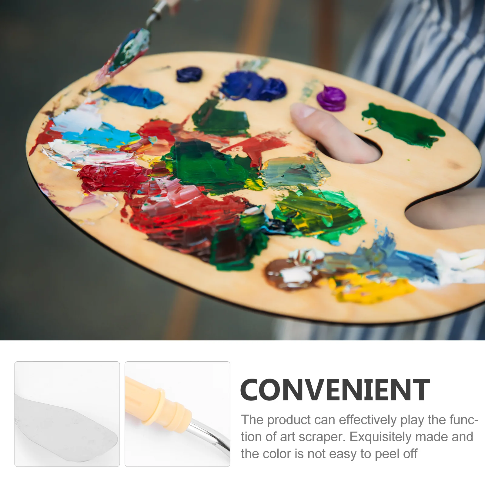 5 ชิ้น Palette มีดไม้พายสี Spatulas ภาพวาดสีน้ํามันอุปกรณ์เสริมทนทานจานเครื่องขูดอุปกรณ์โลหะ