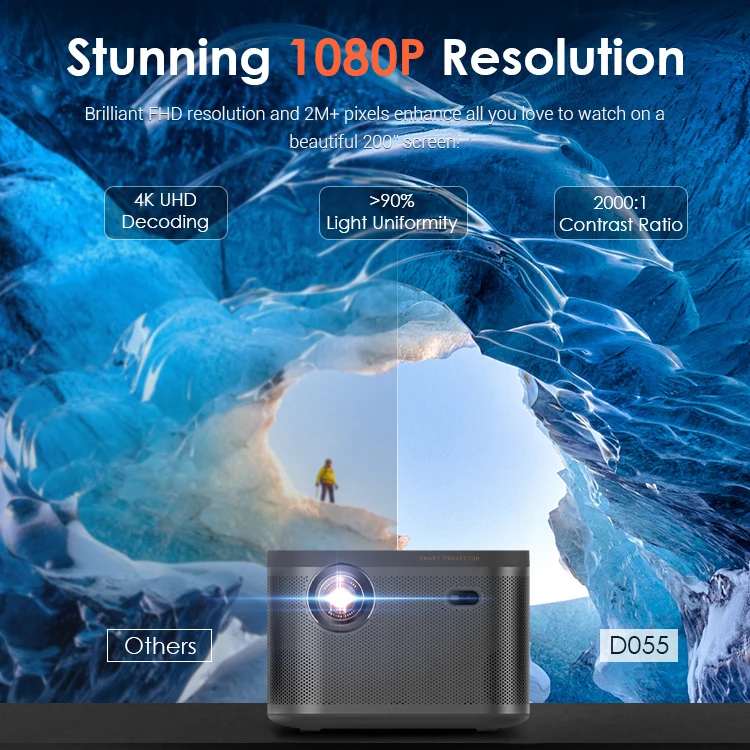 [2023 New Super High Lumens 1080P DLP Projector] Native 1080p 4K Support Super Brightness DLP XGIMI Performance Home Projector