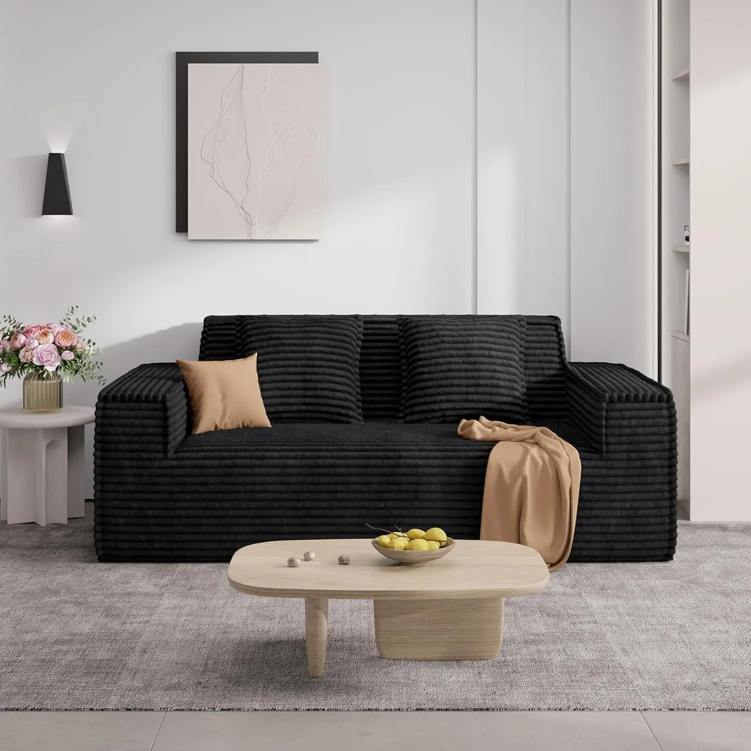 

Диван-софа Cloud Loveseat 75 дюймов, не требует сборки, удобный диван с глубоким сиденьем, 1 шт. для гостиной, спальни, квартиры, на заказ