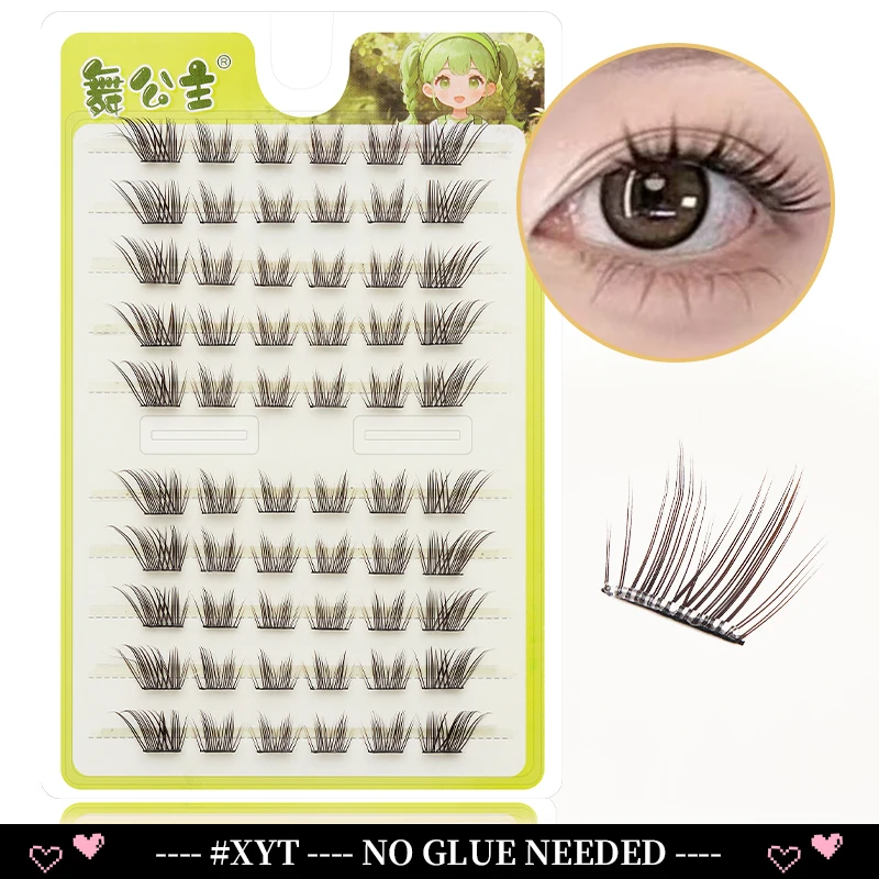 DINGSEN 10 Reihen Selbstklebende Einzelwimpern Ohne Klebstoff DIY Wimpernverlängerung Cluster Handgefertigte Wimpern Natürliche Wimpern – Detail 38