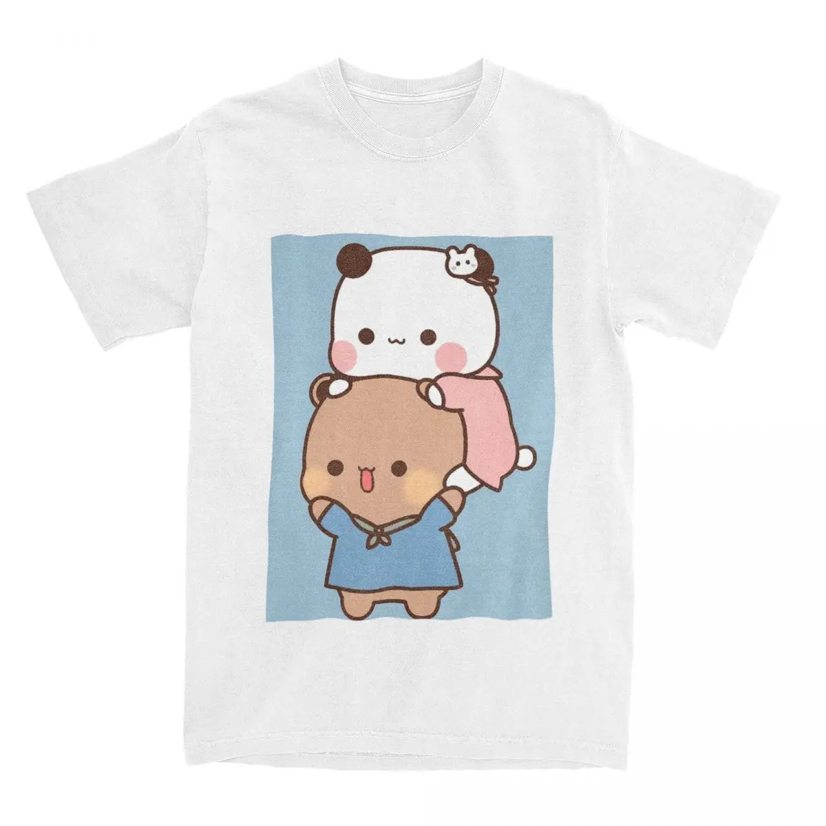 Men's T-Shirt Bubu Dudu Panda Hugs Vintage Cotton Tee Shirt Short Sleeve T Shirt Round Collar Clothes 4XL 5XL