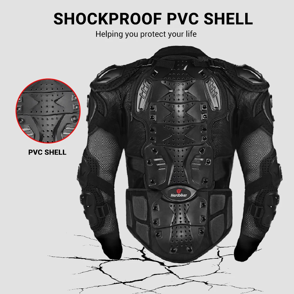 Motocross Jacket Men Full Armor Motorcycle Armor Wear-Resistant Anti-Drop Bicycle Racing Jacket Riding Motorbike Moto Protection