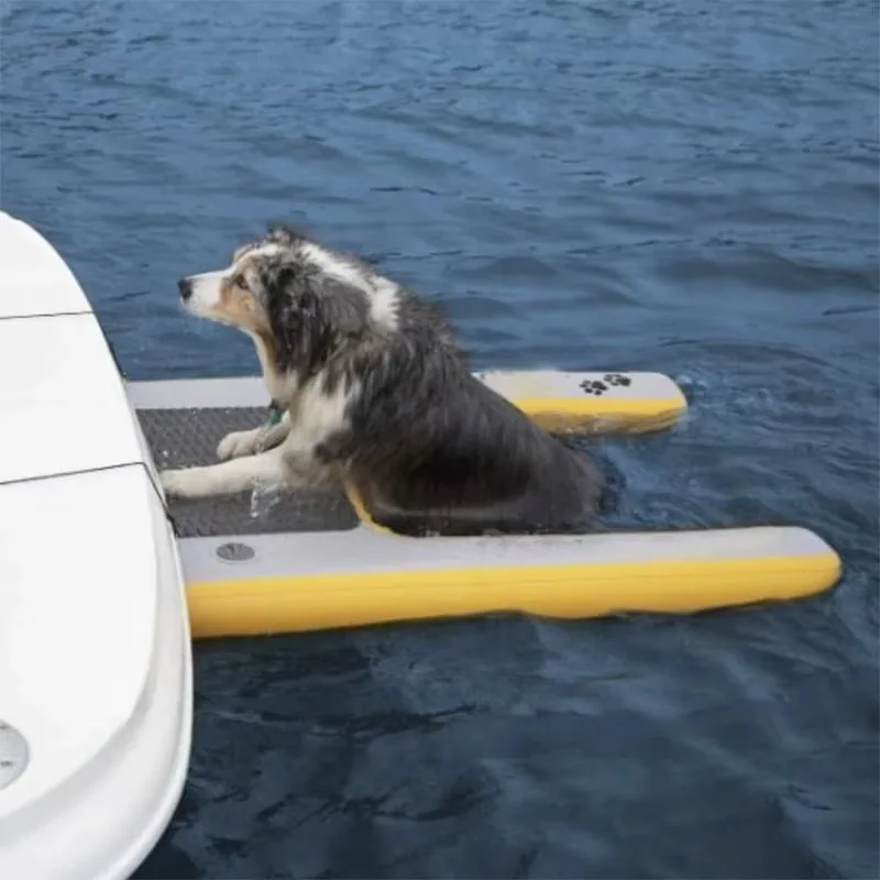 Pet Dog Inflatable Water Floating Bed, Foldable Portable Pet Float Mat for Outdoor Pool & Beach view 2