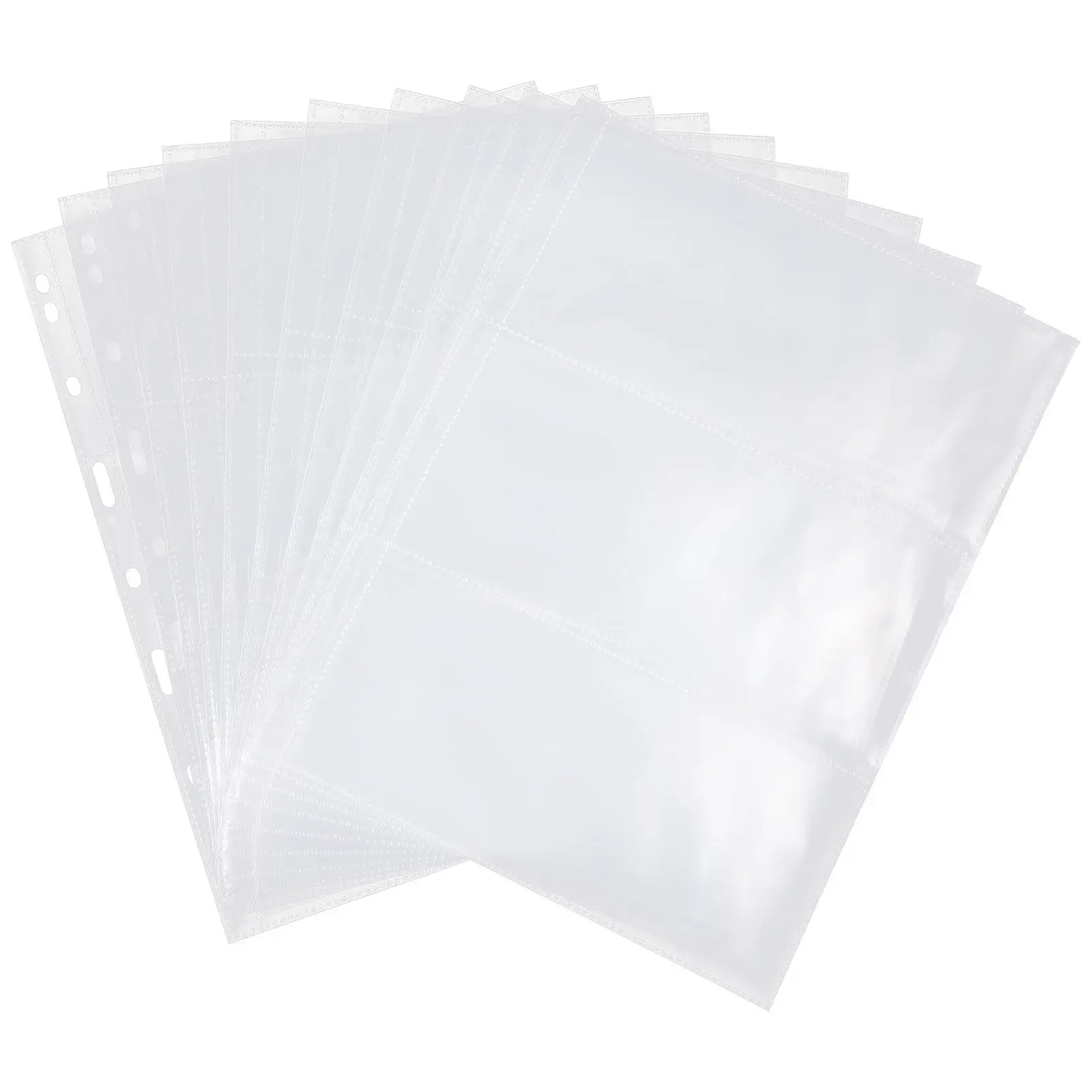 

10Pcs Multi-Function Loose-Leaf Album Pages Photo Sleeves Binder Refill for Currency Cards Photos Tickets Stamps Postcards
