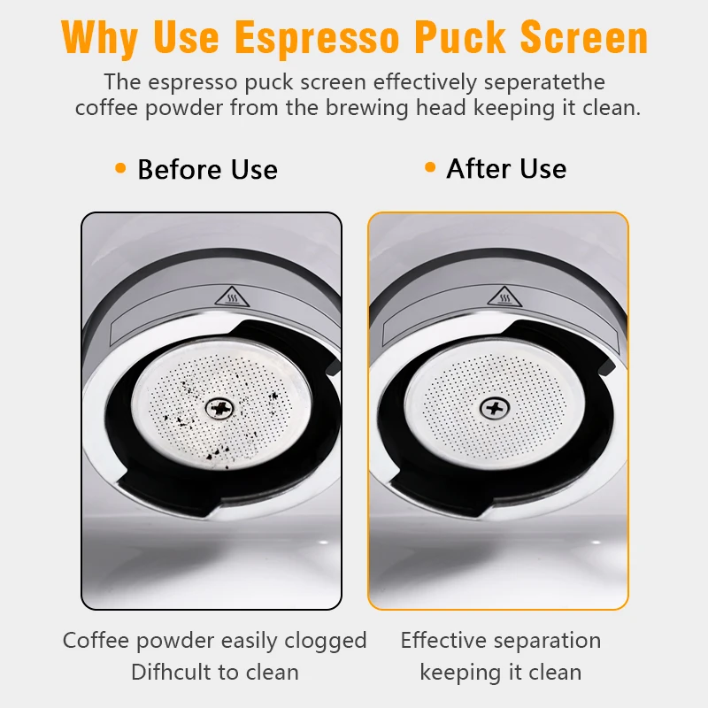 Espresso Coffee Puck Screen 0.2mm Espresso Filter Holder 51/53/58.5mm For Delonghi Breville Portafilter Accessory Barista Tool image 6