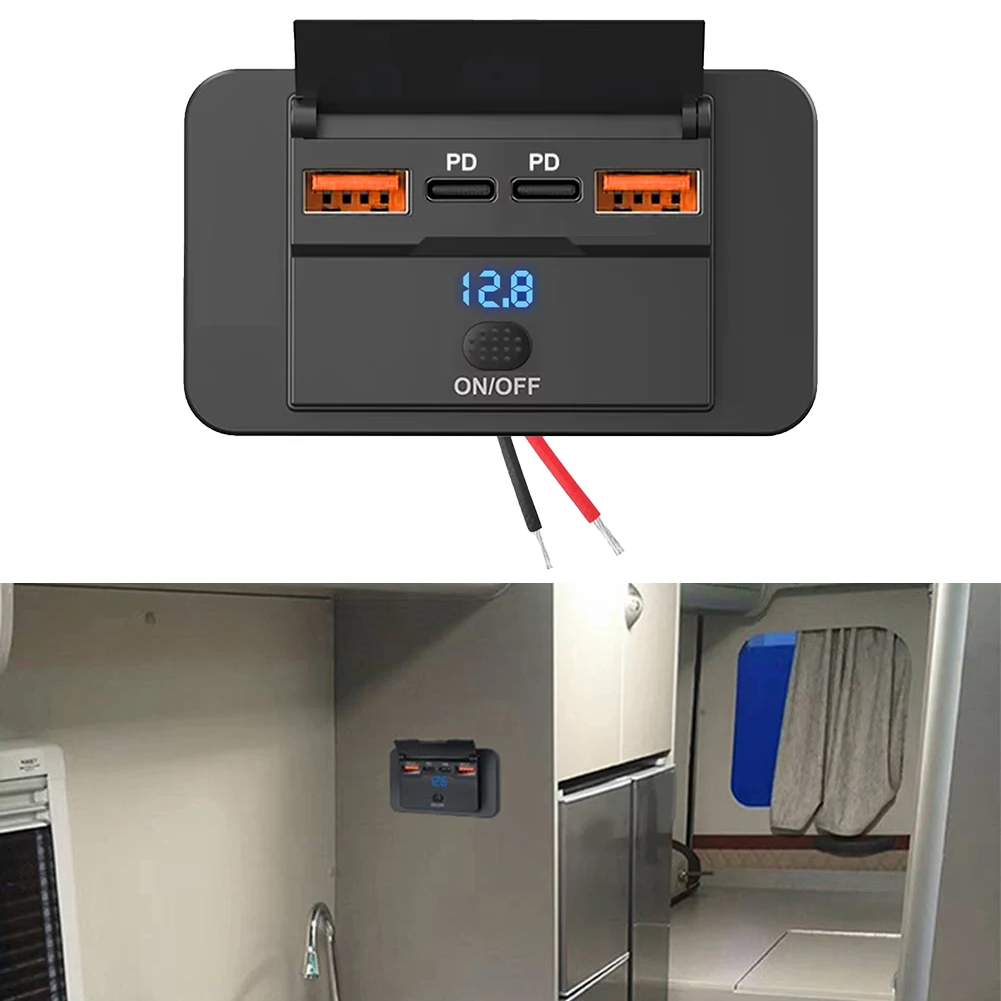 

Long Journeys 78.2x45.2x17.6mm Car Charger Car Accessories 4 Ports Charging Compact Size Efficient Charging LED Light