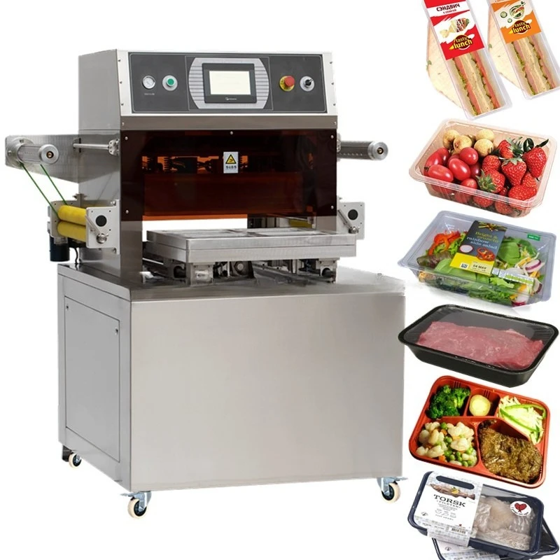 Semi-automatic air control chart box, vacuum close-fitting peel packaging machine, vegetables, fruits, cold meat, fast food