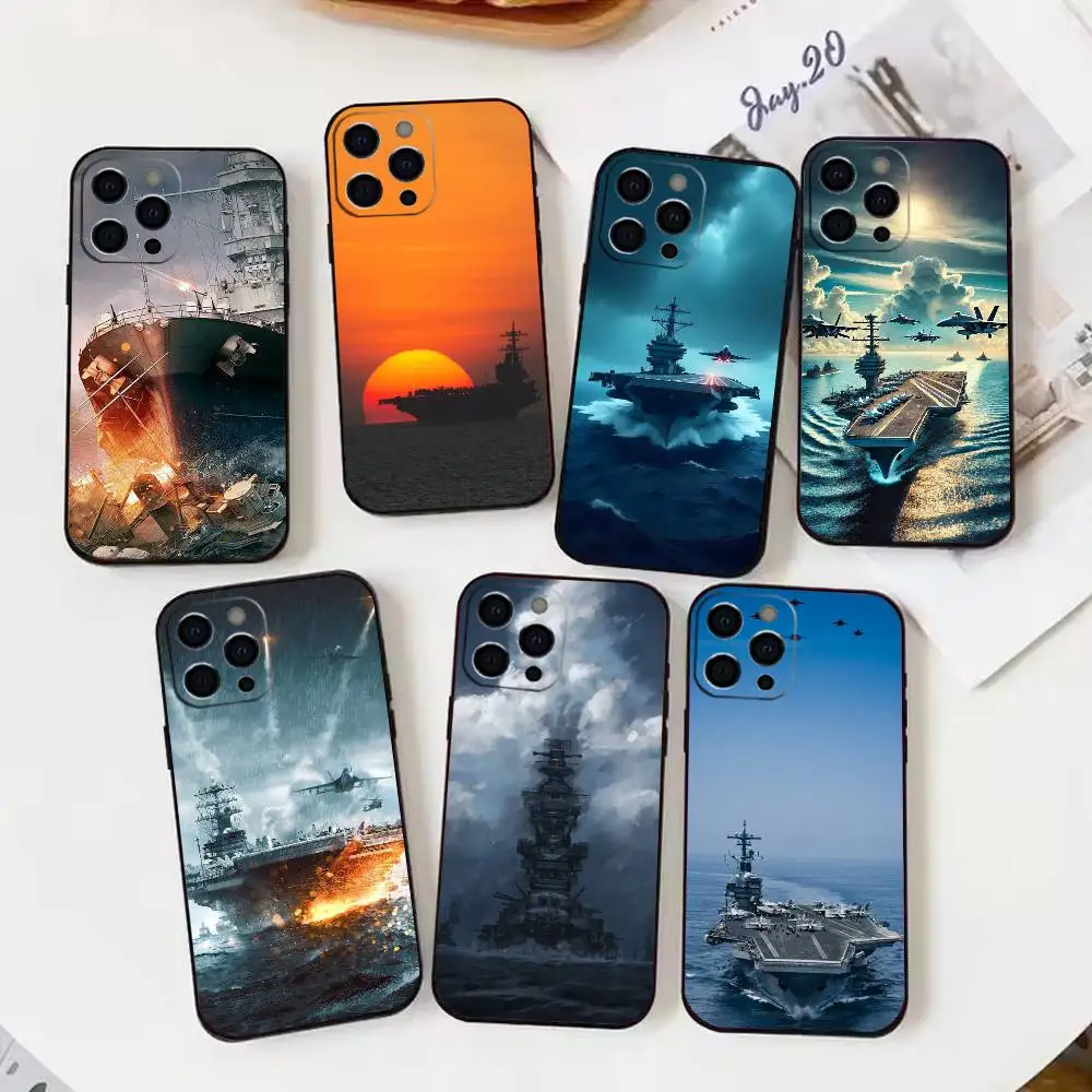 

aircraft carrier Phone Case For iPhone17,16,15,14,13,12,11 Plus,Pro Max Soft Black Cover