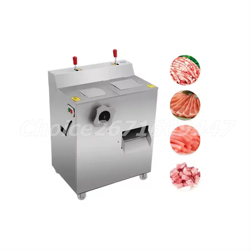 Electric Meat Grinder Cutter Industrial Minced Meat Mincer Machine Stainless Steel Chicken and Fresh Meat Strip Cutter Machine