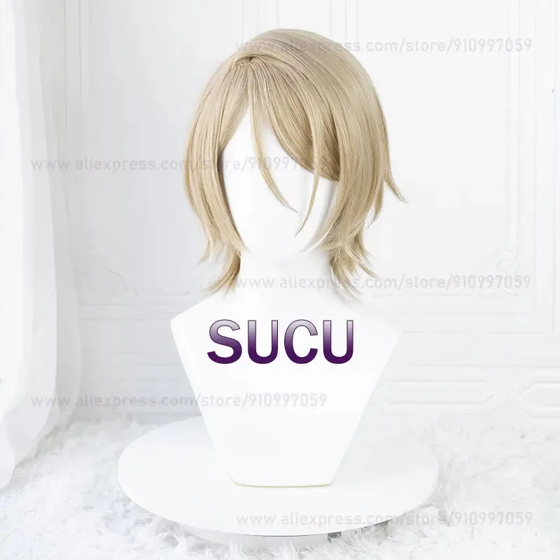 Shiratori Aira 코스프레 가발 게임 ES 헤어 브라운 35cm 애니메이션 가발 내열성 합성 머리카락