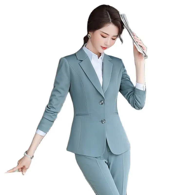 Formal Business Suits Pantsuits with Pants and Jackets Coat Women Professional Business Work Wear Ladies Blazers Set Plus Size