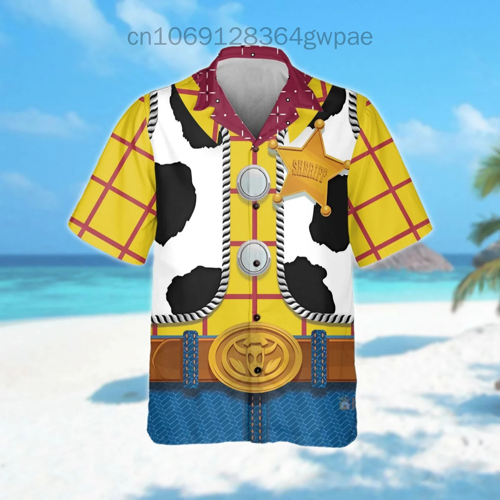 Buzz Lightyear Hawaiian Shirts Men's Women's Summer Short Sleeve Shirts Disney Toy Story Casual Beach Vacation Hawaiian Shirts