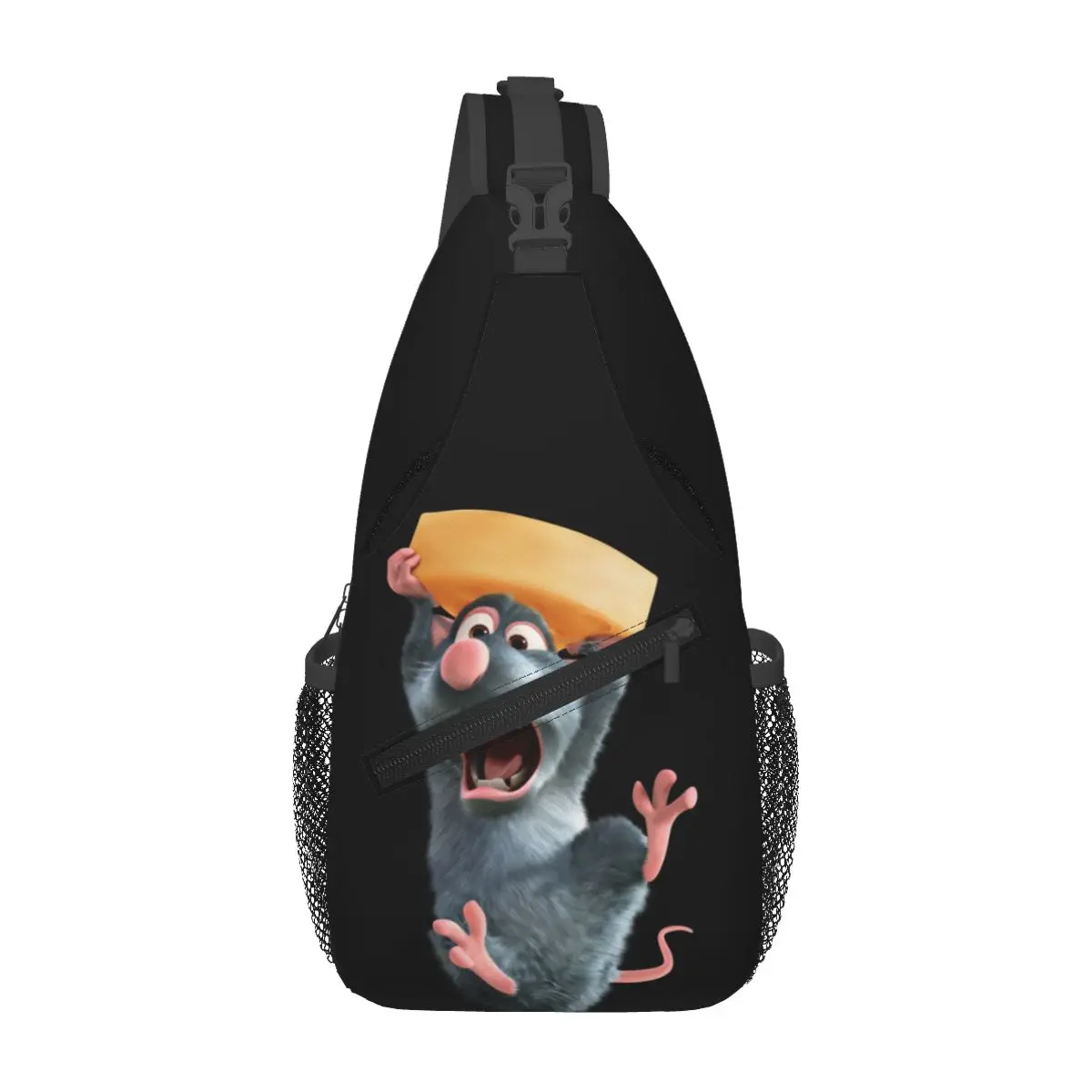 Custom Ratatouille Film Animation Shoulder Backpack Women Men Casual Shoulder Chest Bags for For Traveling Hiking Sling Bag