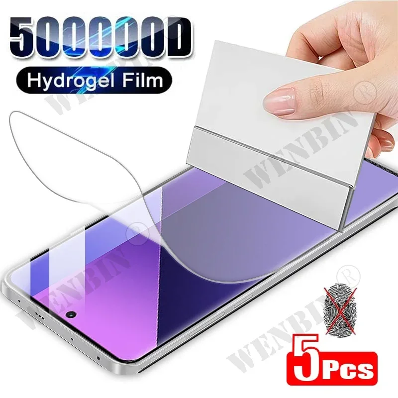 

5 шт. гидрогелевая пленка для Xiaomi Redmi Note 14 13 12 Pro Plus Poco F6 X5 X6 Pro Xiaomi 14T 13T 12T Pro, полное защитное покрытие для экрана