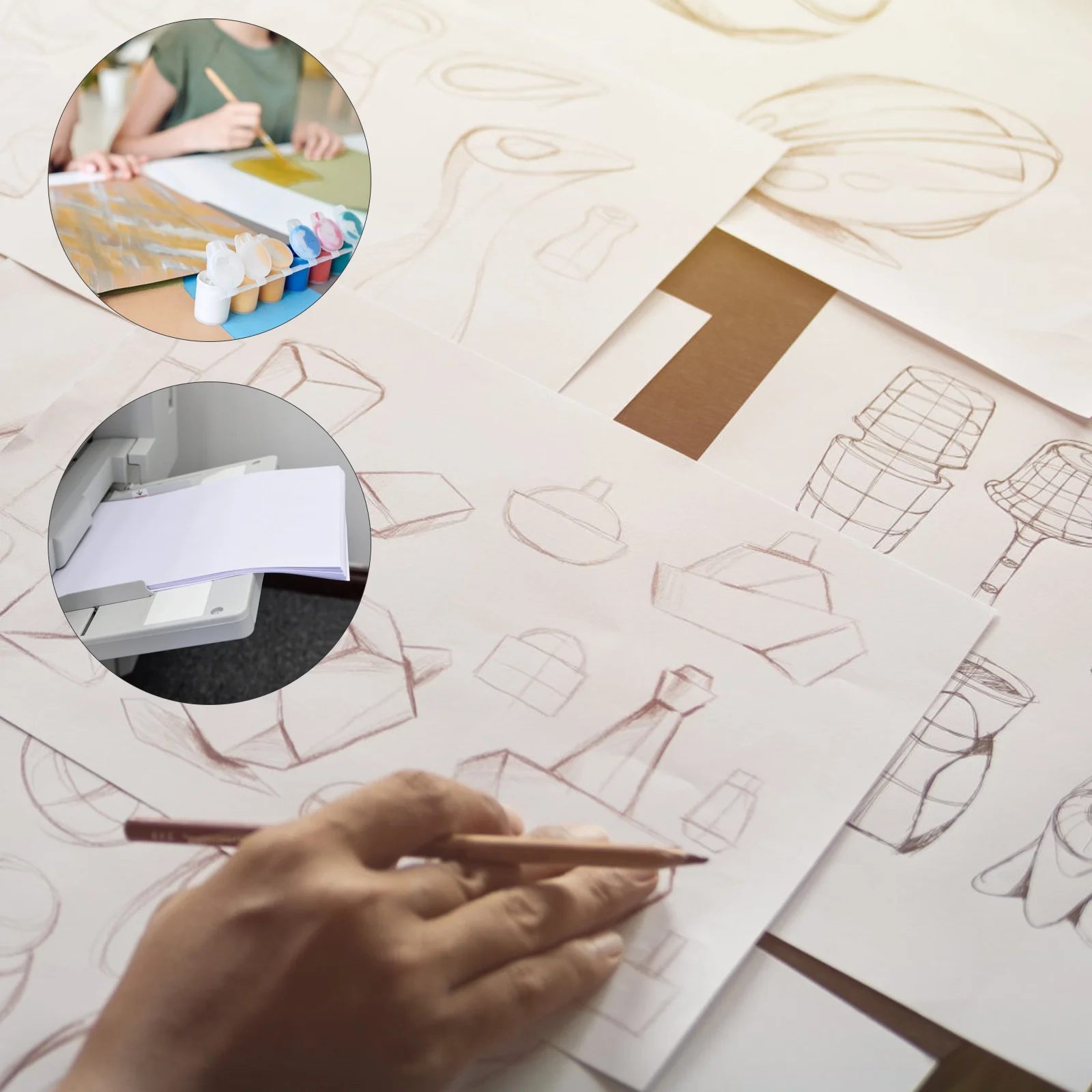 

20Pcs Thickened Watercolor Paper Hot Press Premium DIY Folding Paper for Painting Printing Copying Craft School Supplies