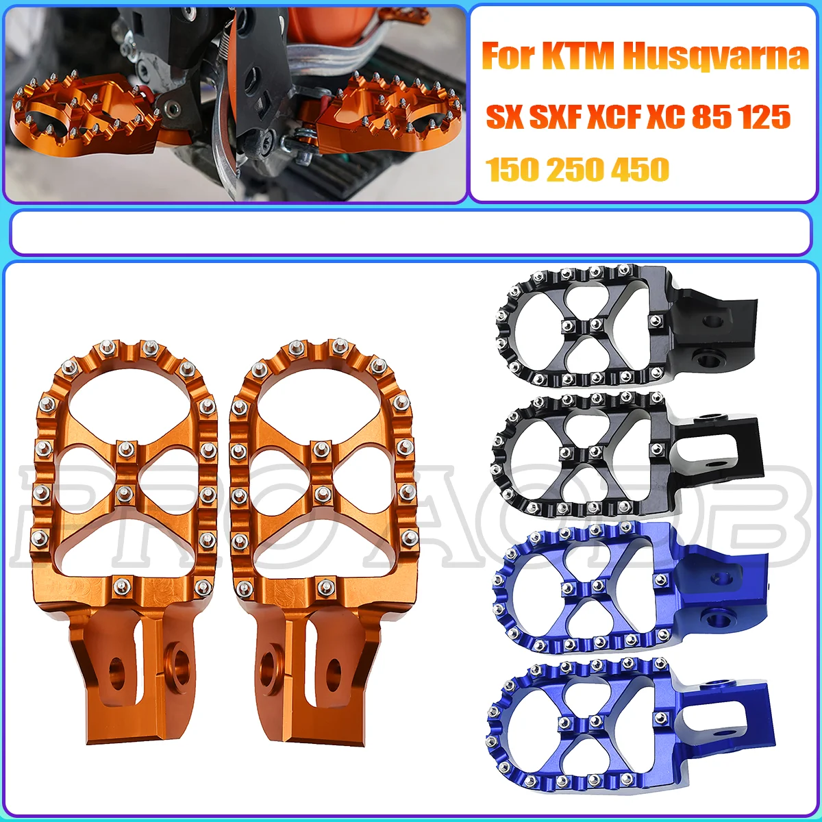 

For KTM CNC 2023 New Motocross Foot Pegs Footpegs Pedals SX SXF EXC EXCF XC XCF 125 150 250 300 350 450 500 2017-2020 2021 2022