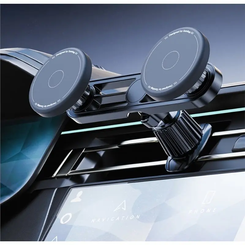 A85E-Dual Phone Magnetic Car Mount Holder For Magsafe For For For Galax Air Vent Bracket Magnet Phone Holde