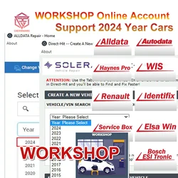 2025 Newest Workshop Online Account for Alldata Autodata Haynes PRO WIS Service Box Identifix Car Repair Software All data