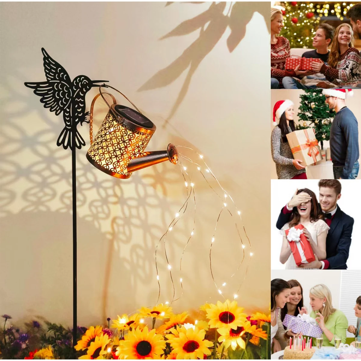 Led الشمسية مسقاة ضوء في الهواء الطلق مصابيح تعليق للزينة ليلة التوصيل الملف الشخصي مقاوم للماء الحديد الممشى الديكور فناء مسار الإضاءة