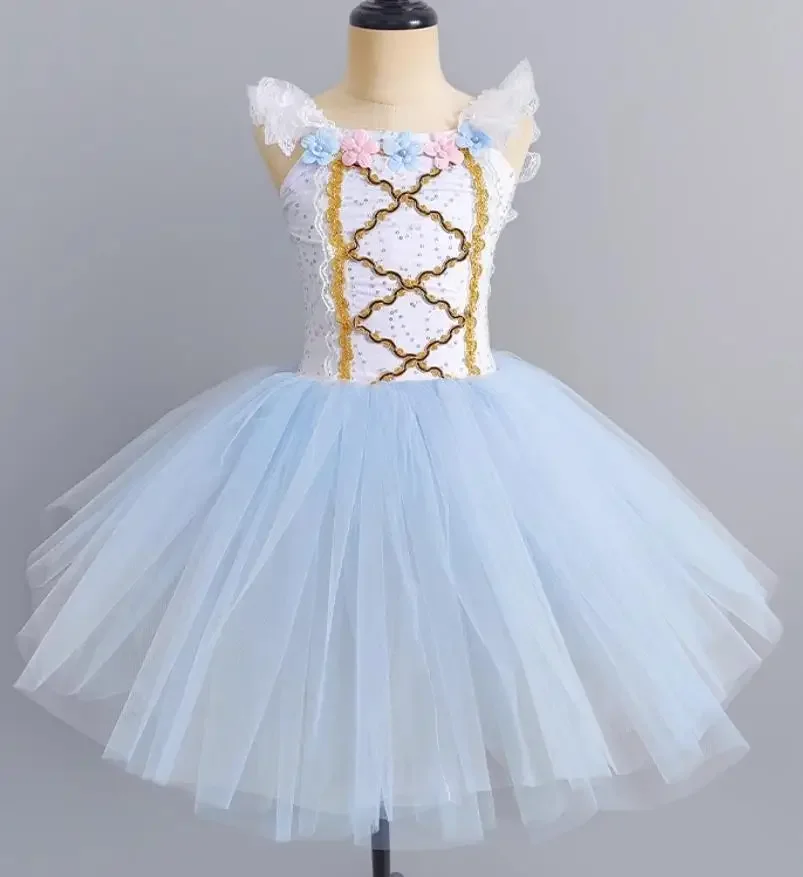 White Long Romantic Women Ballet Tutu Girl Ballet Dress For Girls Child Swan Lake Tutu Tulle Skate Ballerina Dress