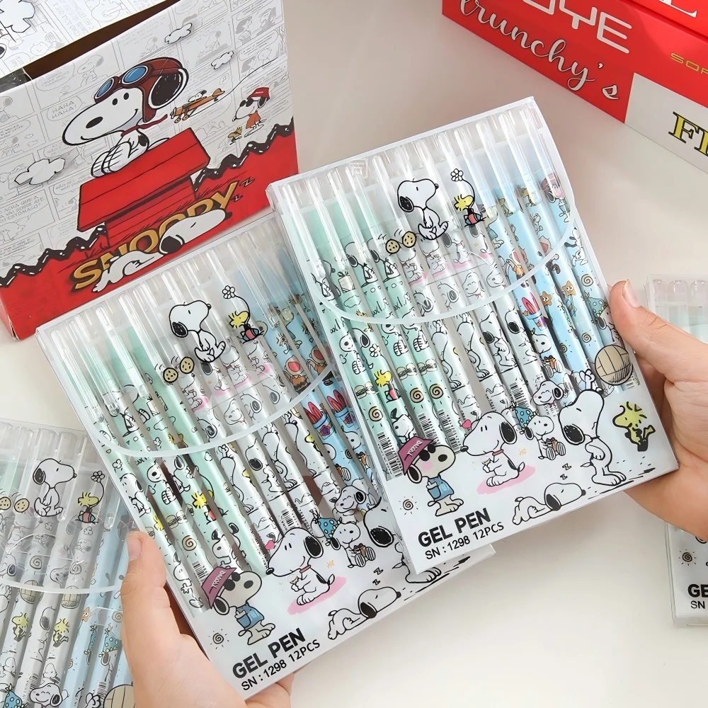 12pcs Snoopy Premium Erasable Blue Neutral Gel Pen 0.5mm Fine Point for Students School Office Daily Writing view 5