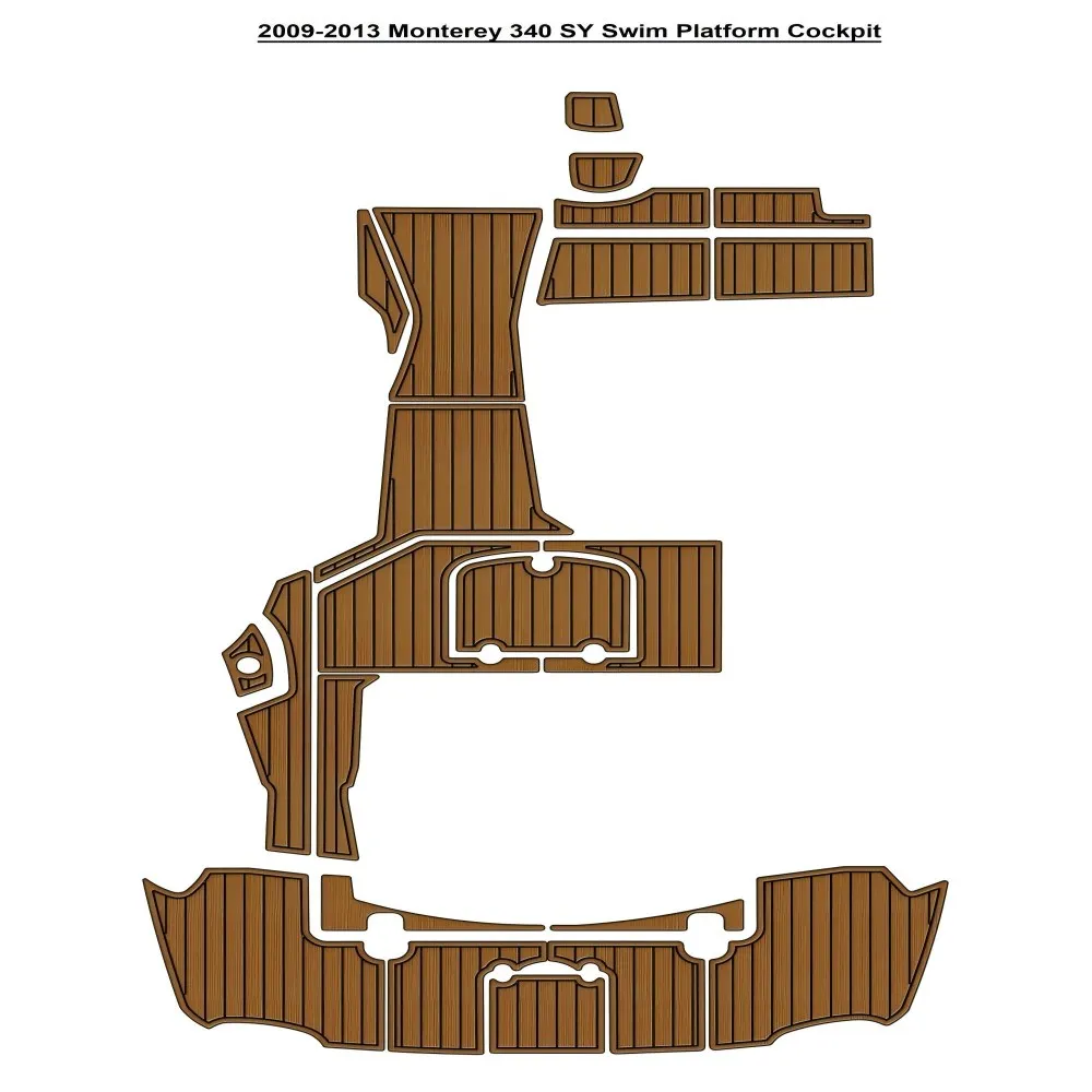 

2009-2013 Monterey 340 SY Swim Platform Cockpit Pad Boat EVA Teak Deck Floor Mat SeaDek MarineMat Style Self Adhesive
