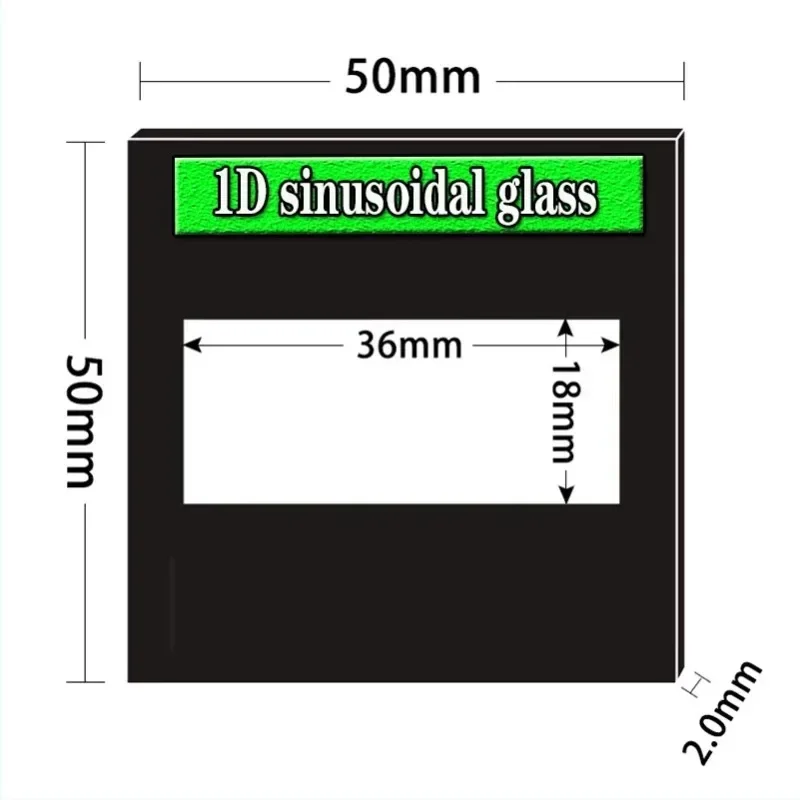 50-600 Lines/mm Transmission Diffraction 1D Sinusoidal Grating Holographic Teaching/optical Experiment 50x50mm