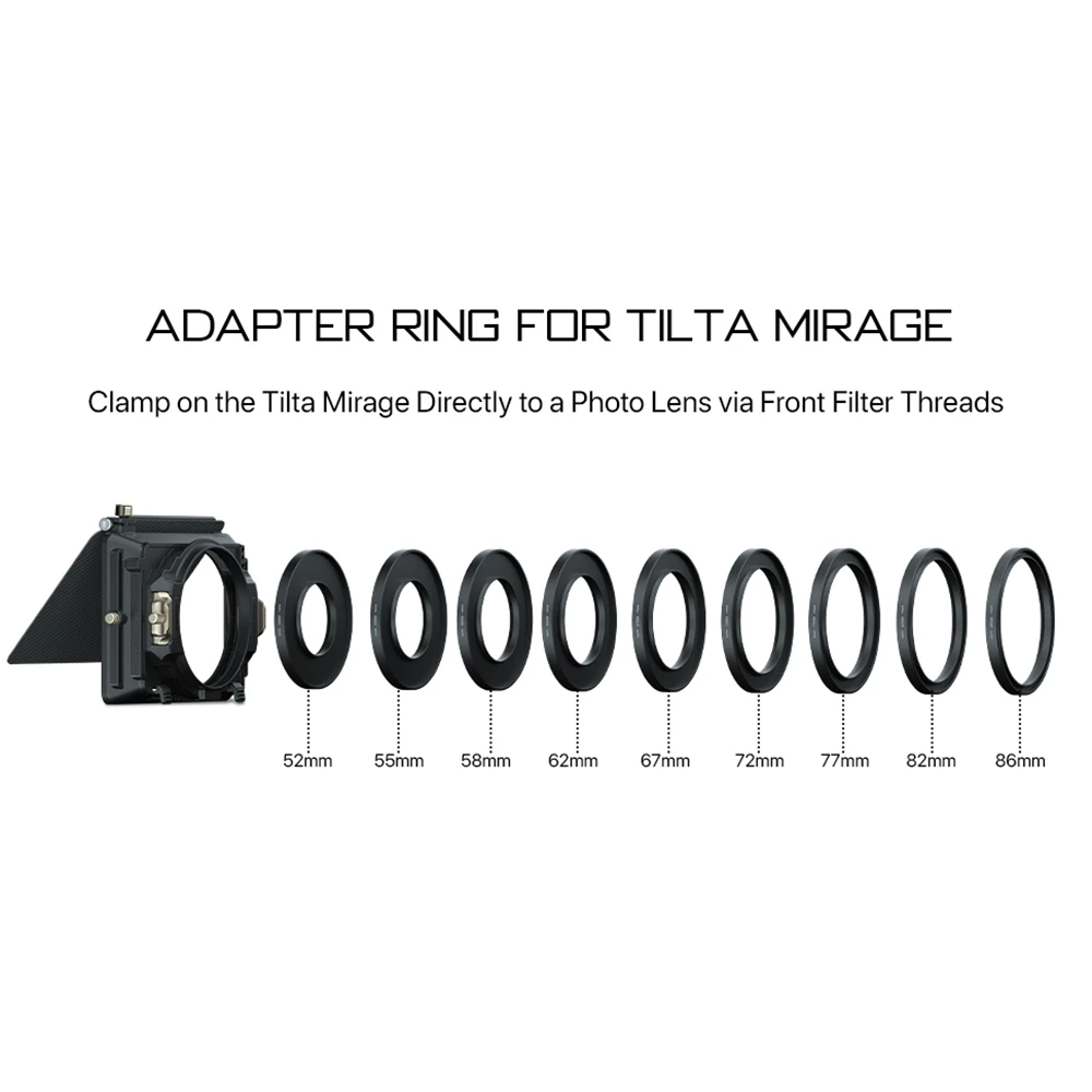 TILTA MB-T16 Lens Adapter Ring 4x5.65 Mirage Matte Box VND Accessories 52mm 55mm 58mm 62mm 67mm 72mm 77mm 82mm 86mm Ring