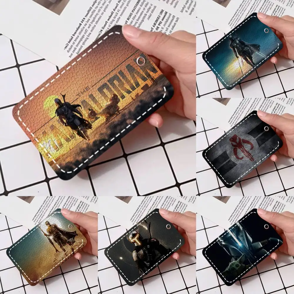 

The M-Mandalorian Film Card Holde Applicable To Credit Cards Bus Card Soft Leather Rectangular Keychain Protective Cover