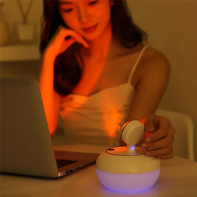 Sunset Night Light 2 in 1 Mini Wireless Sunset Lamp Air Humidifier Diffuser Desktop for Home Office Take Photos