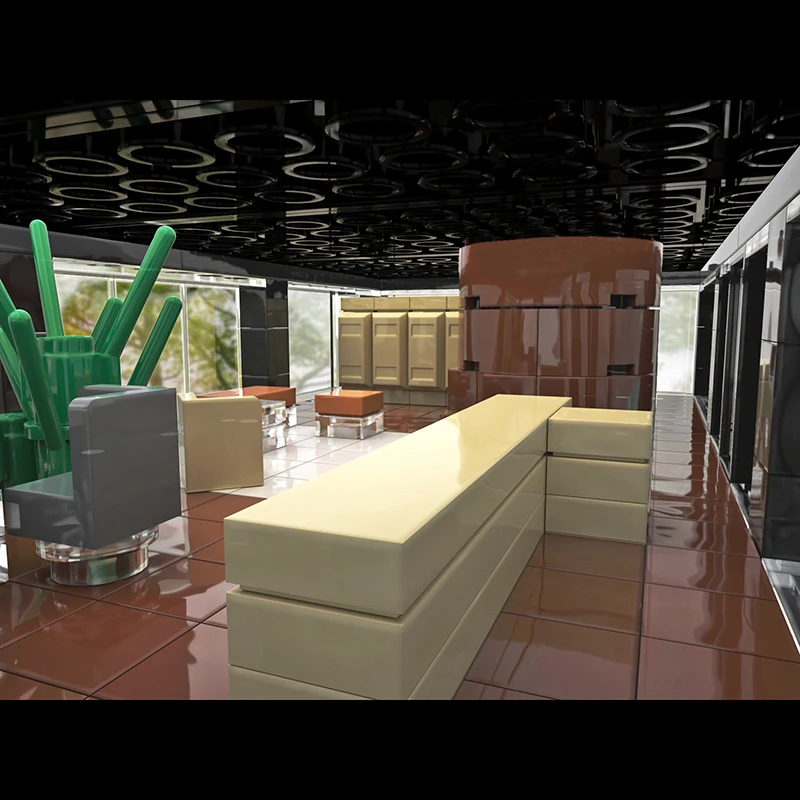 Model Ulicy Miejskiej Klocki Konstrukcyjne Moc Szklany Dom Model Technologiczny Cegła DIY Zestaw do Składania Zabawka Konstrukcyjna Zestaw Świąteczny Prezent