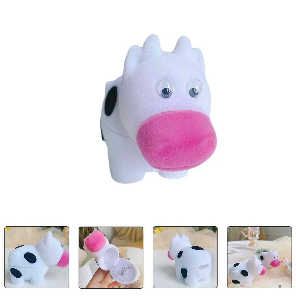

1pc Cartoon Ring Box Jewelry Holder Chic Necklace Case Dustproof Storage Gift For Valentine'S Wedding Christmas Day