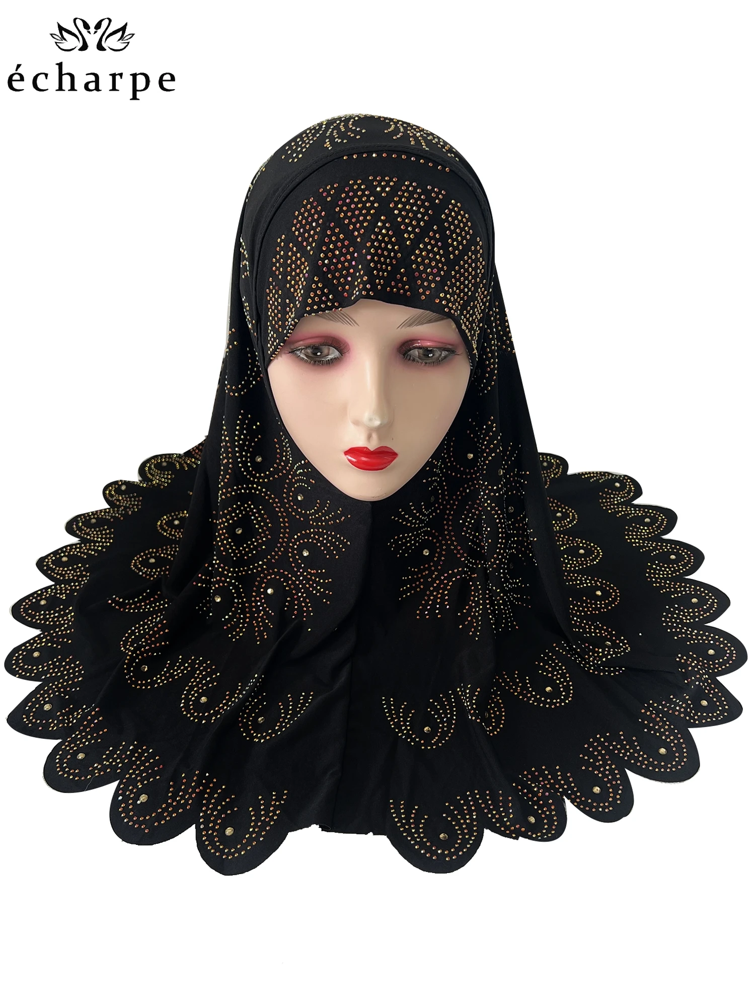 12 pz/dozzina bambini musulmani ragazze Solid Hijab cappelli pietre bambini islamico foulard berretti interni turbante islamico copertura completa