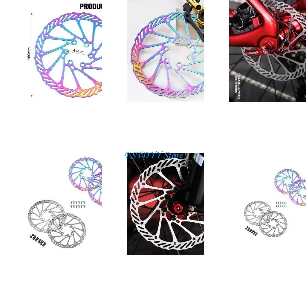 

G6DE Great Performance Bike Disc Brake Rotor 160mm Disc Brake Rotor for Road Bike, Mountain Bike, MTB, BMX