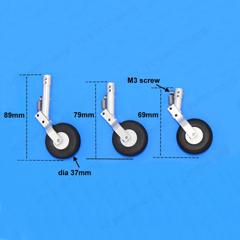 Train d'atterrissage à genoux en métal absorbant les chocs, roue avant et arrière, diamètre 3/4mm, trou d'arbre pour modèle d'échelle à axe fixe RC, 1 pièce