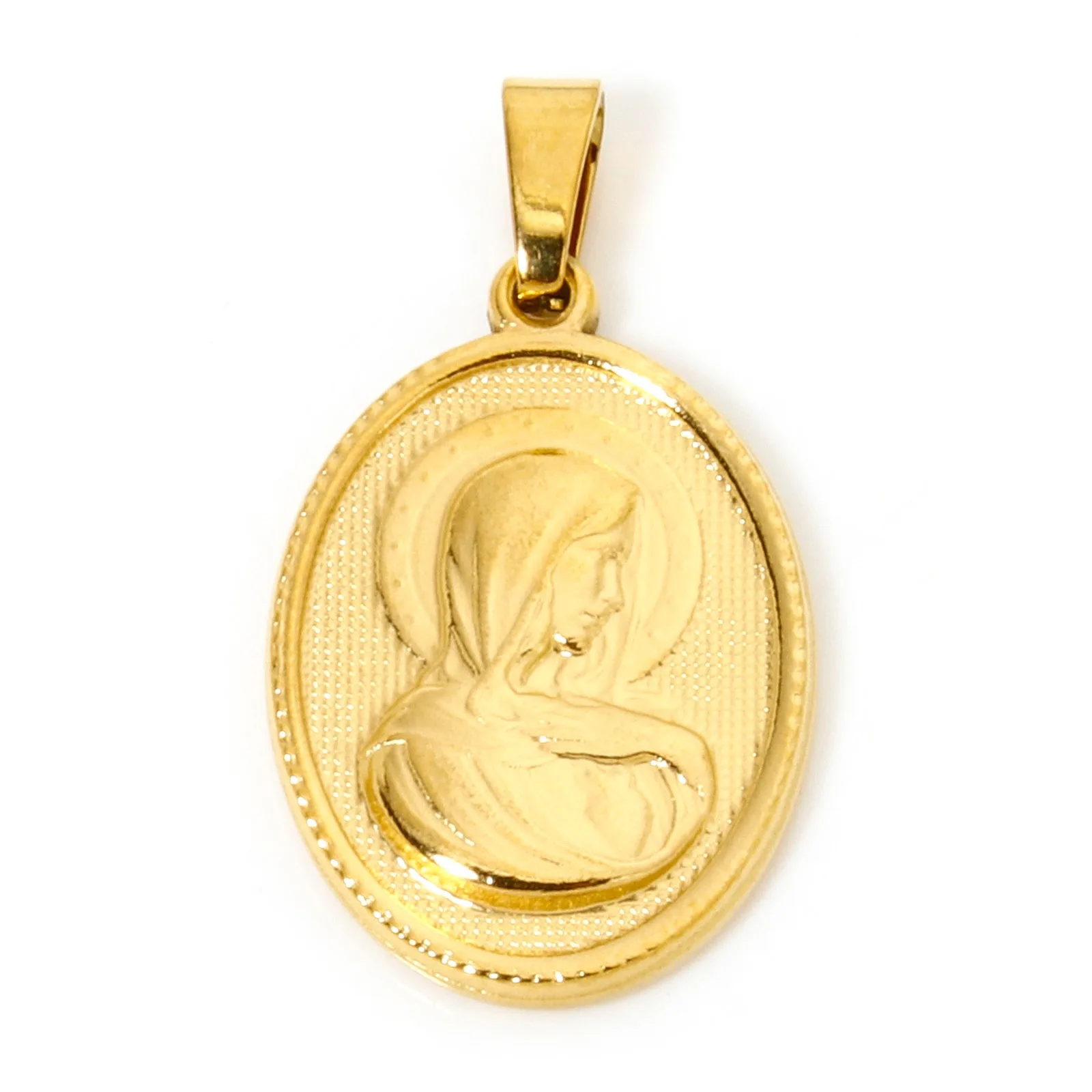 2 stücke Religiöse Edelstahl Charme Gold Farbe Jungfrau Maria Muster Anhänger DIY Halskette Für Frauen Männer Partei Schmuck Erkenntnisse – Detail 5