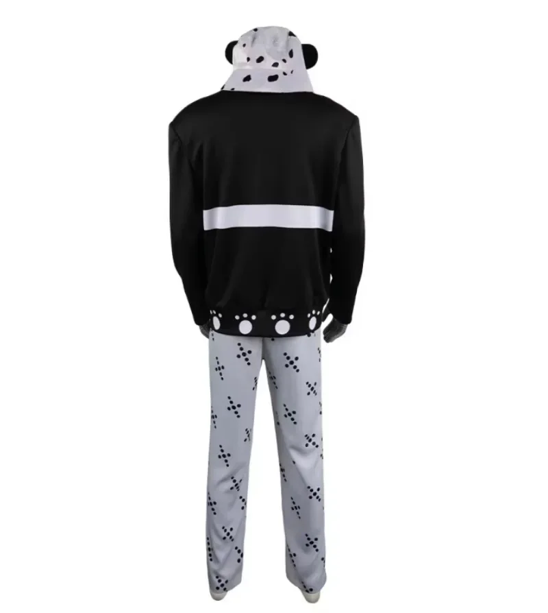 زي بارثولوميو كوما التأثيري الزي الأسود مع مخلب الدب الأبيض بانت قبعة كرنفال الهالوين مجموعة الدب الطاغية الفاخرة للرجل