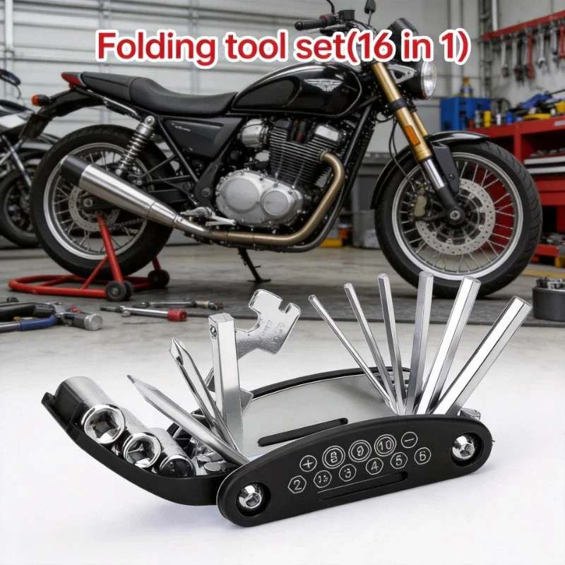 Bicycle 16 in 1 repair tool Bicycle Portable Folding Multipurpose Wrench Bike Tire Repair Tool Bicycle Repair Tools