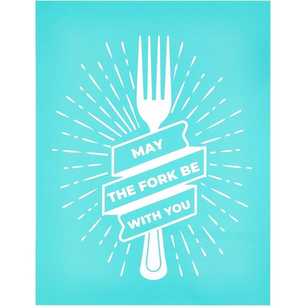 Self-Adhesive Silk Screen Stencil Fork Printing Mesh Transfers Reusable Cook Pattern Stencils for Home Decoration T-Shirts